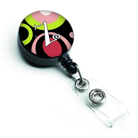 CAROLINES TREASURES Letter Z Monogram Retro in Black Retractable Badge Reel AM1002-ZBR